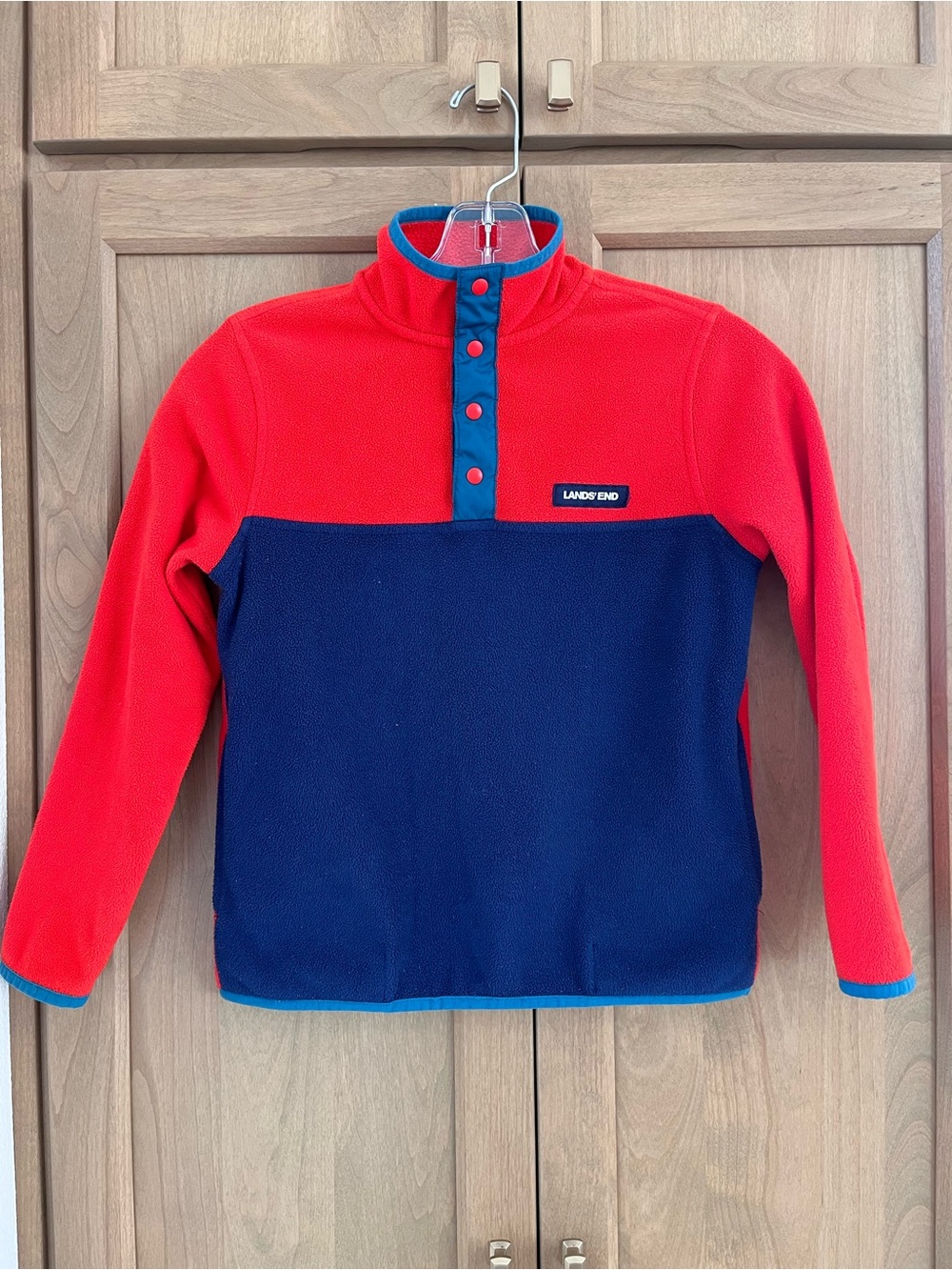 Lands End Anywhere Fleece Snap Neck Pullover